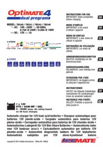 Chargeur batterie 12V Tecmate Optimate 4 dual programme
