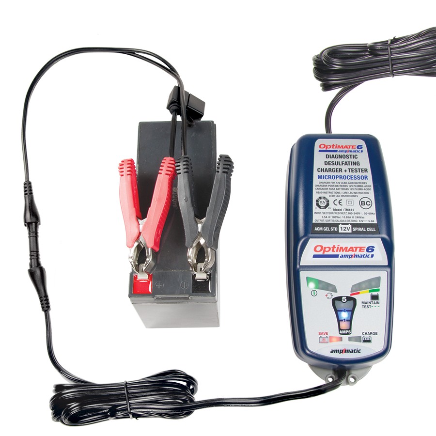 TM-181 9-step 12V 5A sealed battery saving charger & maintainer TECMATE OptiMATE 6 Ampmatic 
