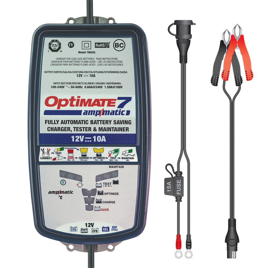 Chargeur et mainteneur de charge pour batterie 12V OPTIMATE 7 Ampmatic -  UC30075 