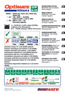 OptiMate Chargeur de batterie Lithium 12V 5A SJ201 - Comptoir Nautique