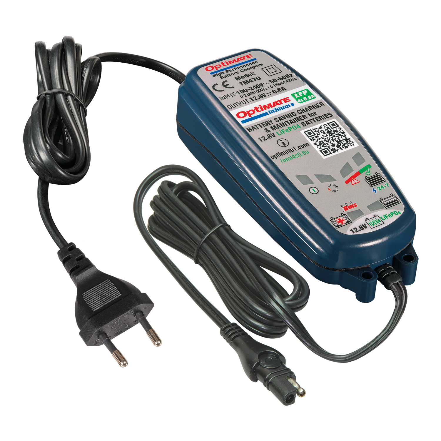 8-step 12.8/13.2V Battery Saving Charger TM471 TecMate OptiMate Lithium 4s 0.8A 