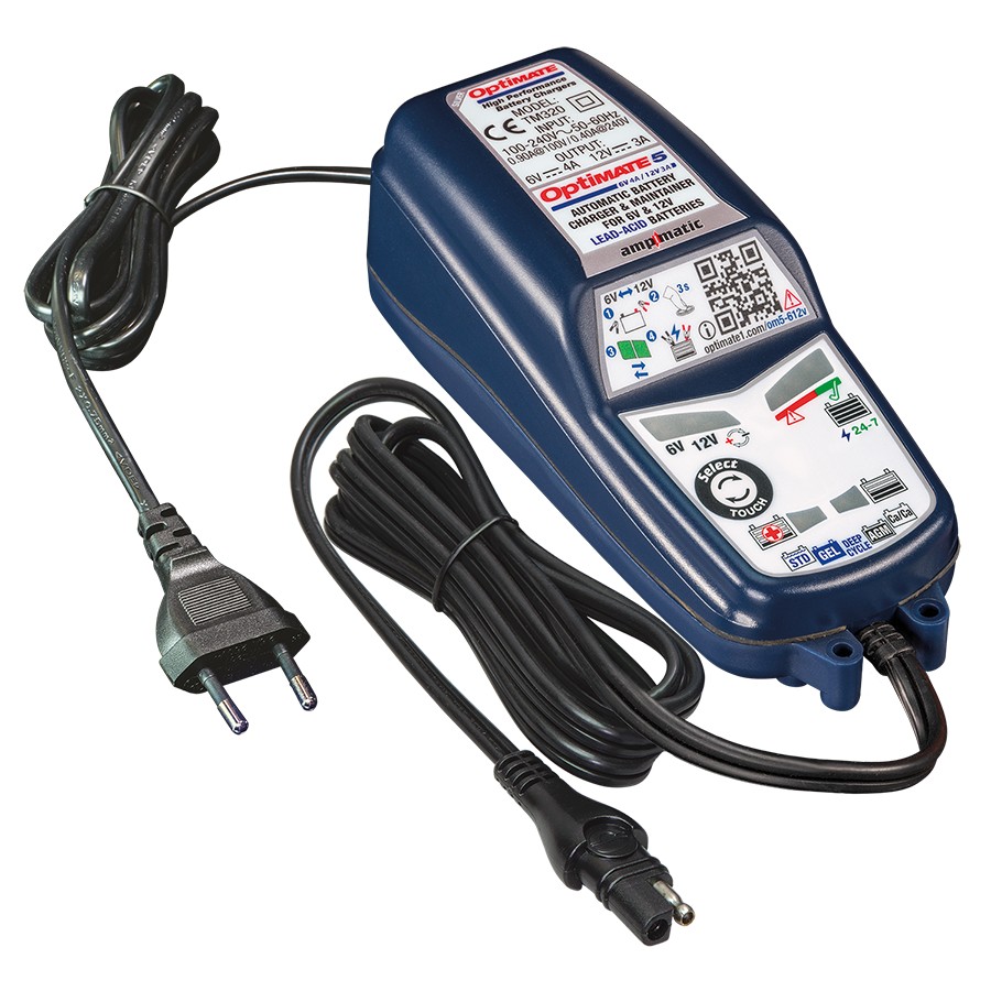 OptiMate TM-221: 5 Start/Stop Automatic Battery Power Charger & Maintainer  [4 Amps / 12 V] - JEGS