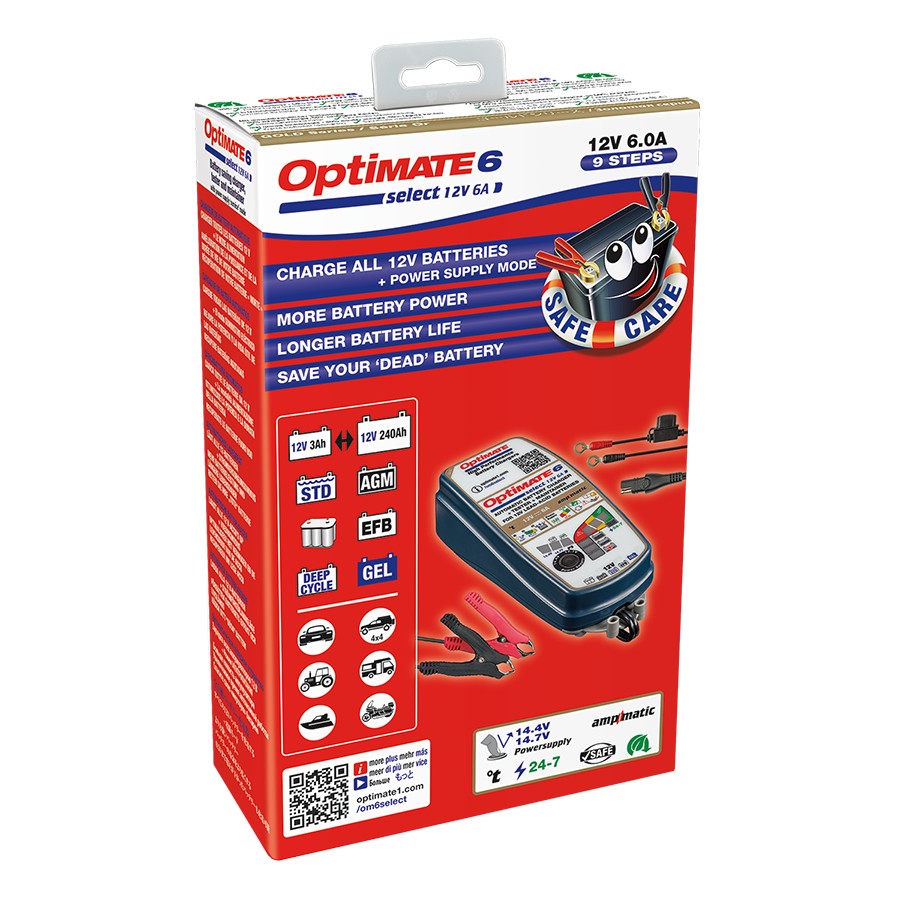 Unitronic OptiMate 6 SELECT (14.4V or 14.7V) 9-step 5Amp battery charger