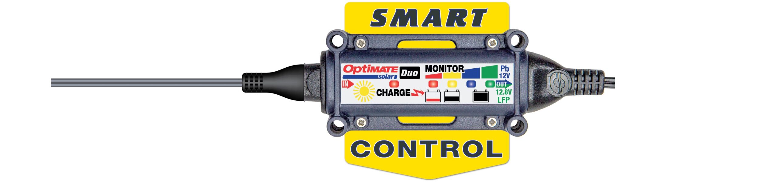 The smart charge controller automatically adjusts charge according to battery type and condition. 
