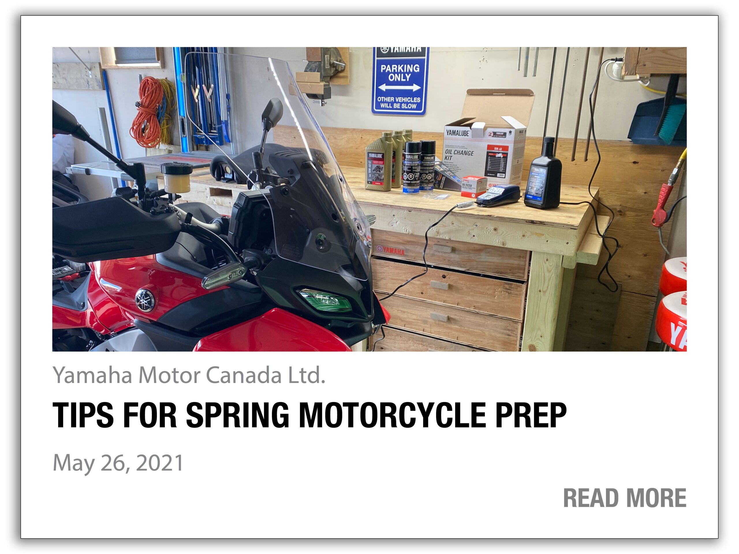 article thumbnail: Tips for spring motorcycle prep (Yamaha Motor Canada Ltd.)