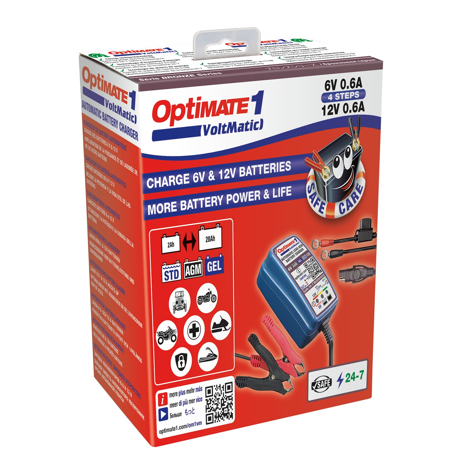 Tecmate Optimate 6 Ampmatic, TM-361, Silver Series: 9-Step 12V  6A Sealed Battery Saving Charger & maintainer, Blue : Automotive