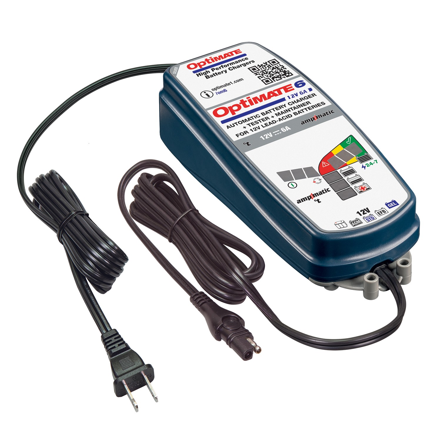 New Optimate 6 Ampmatic Car Van Boat Motorhome Leisure Charger & Maintainer 