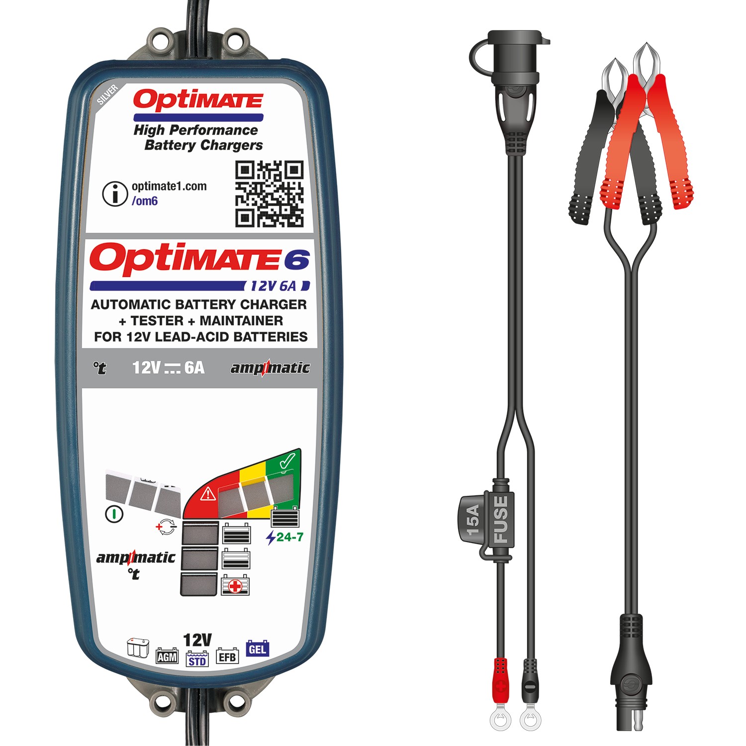 Fully Automatic Milenco Optimate 6-12 Volt Leisure Battery Charger 
