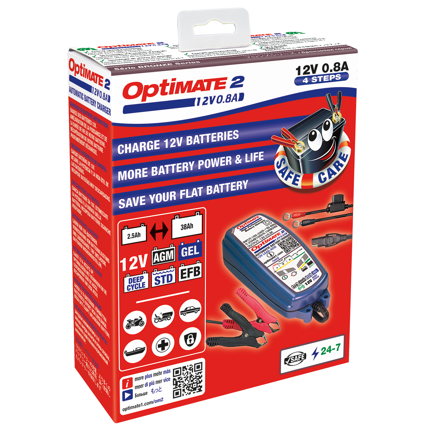 cargador batería moto optimate 2