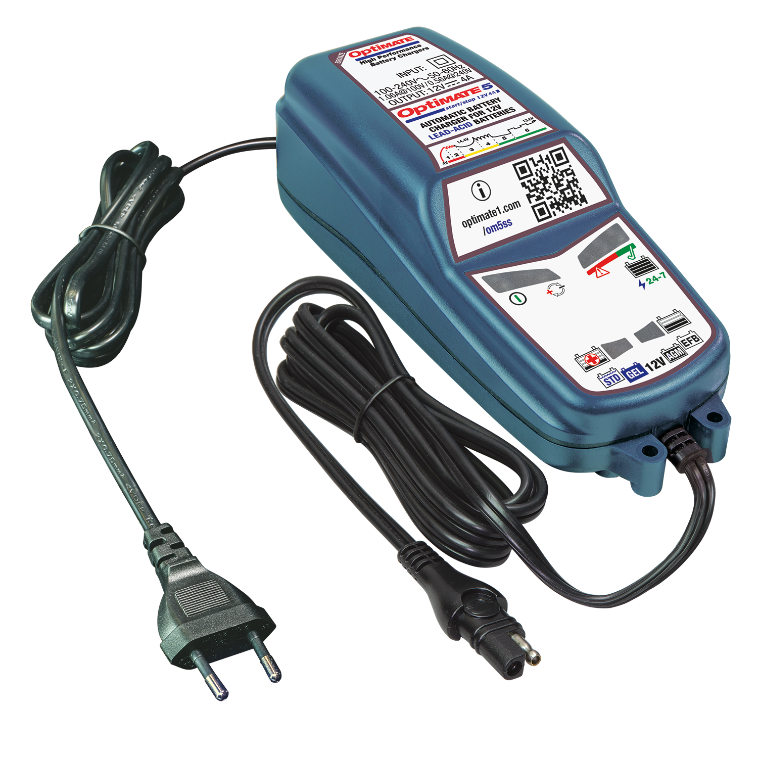 OptiMate TM-221: 5 Start/Stop Automatic Battery Power Charger & Maintainer  [4 Amps / 12 V] - JEGS