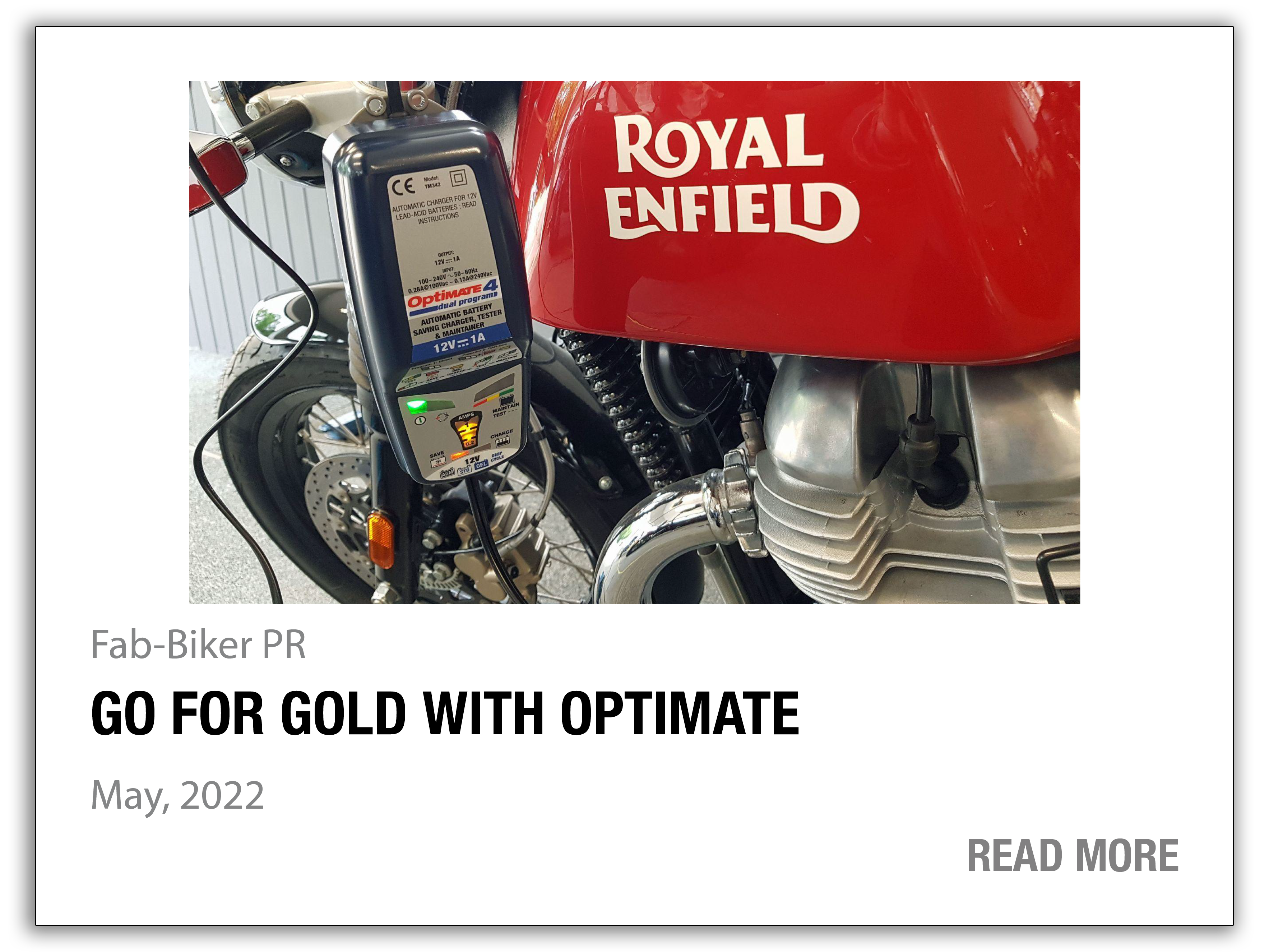 article thumbnail: Go for gold with OptiMate (FAB-Biker)
