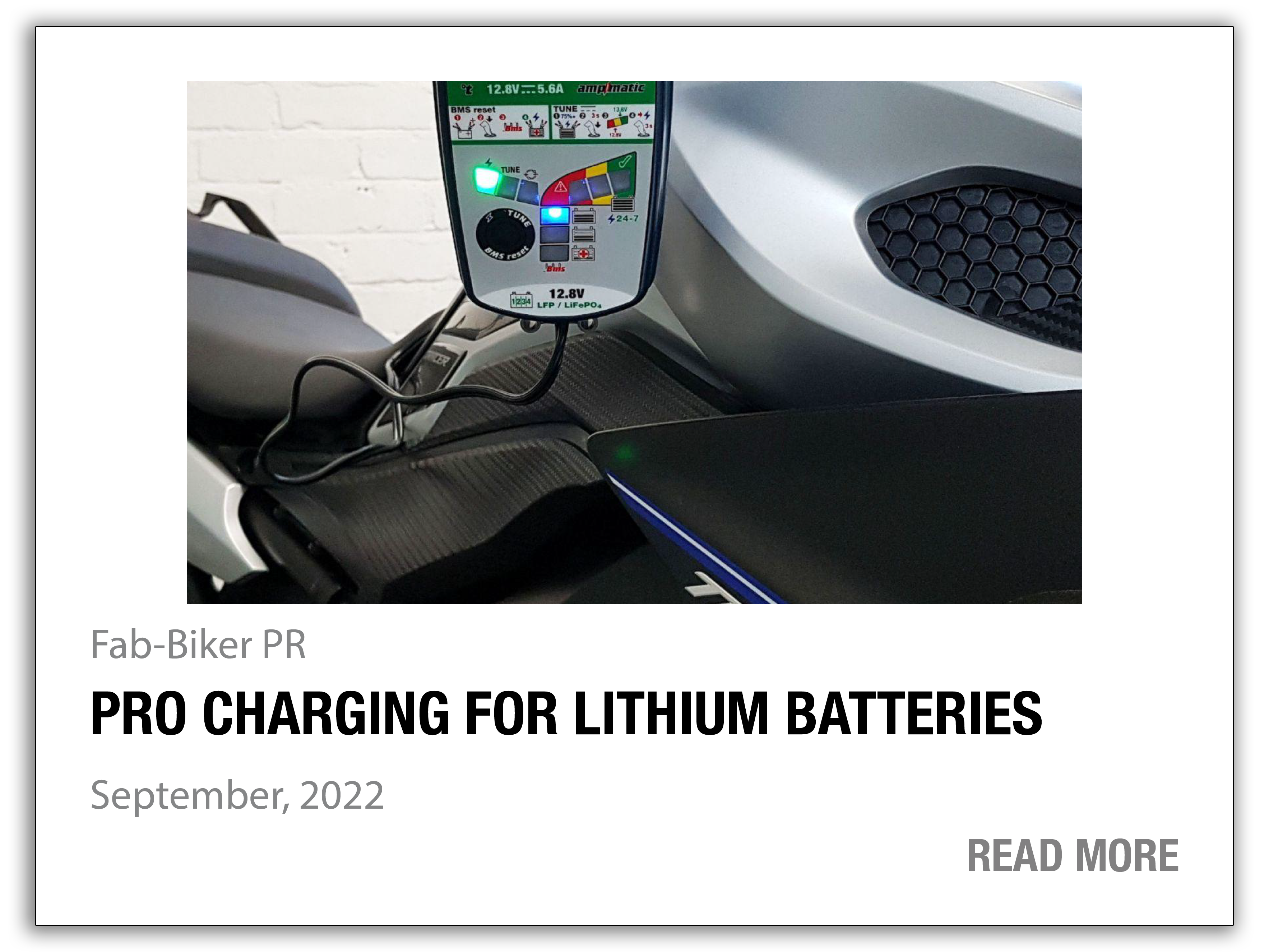 article thumbnail: Pro charging for Lithium Batteries (FAB-Biker)