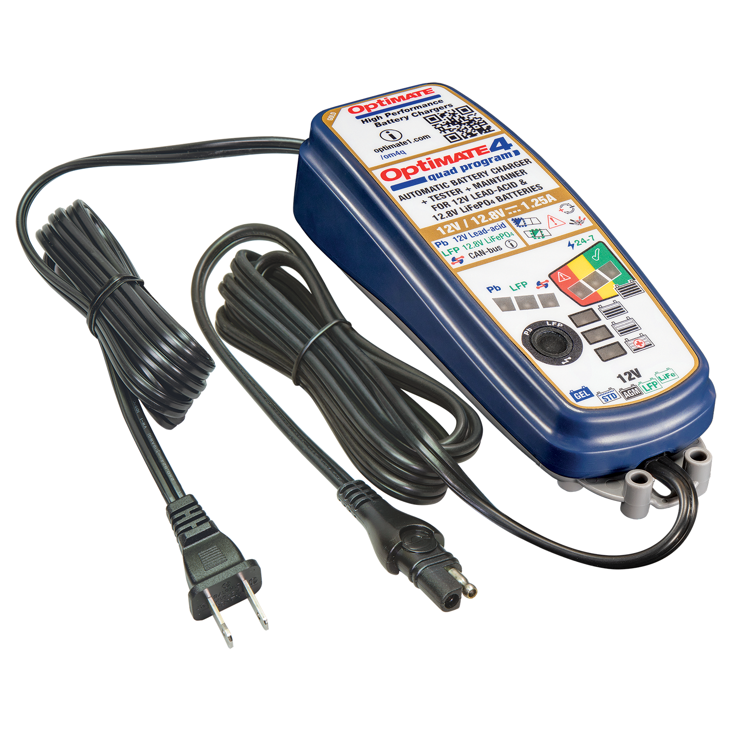 Cargador Mantenedor de baterías Optimate 4 Quad Program TM630-PR