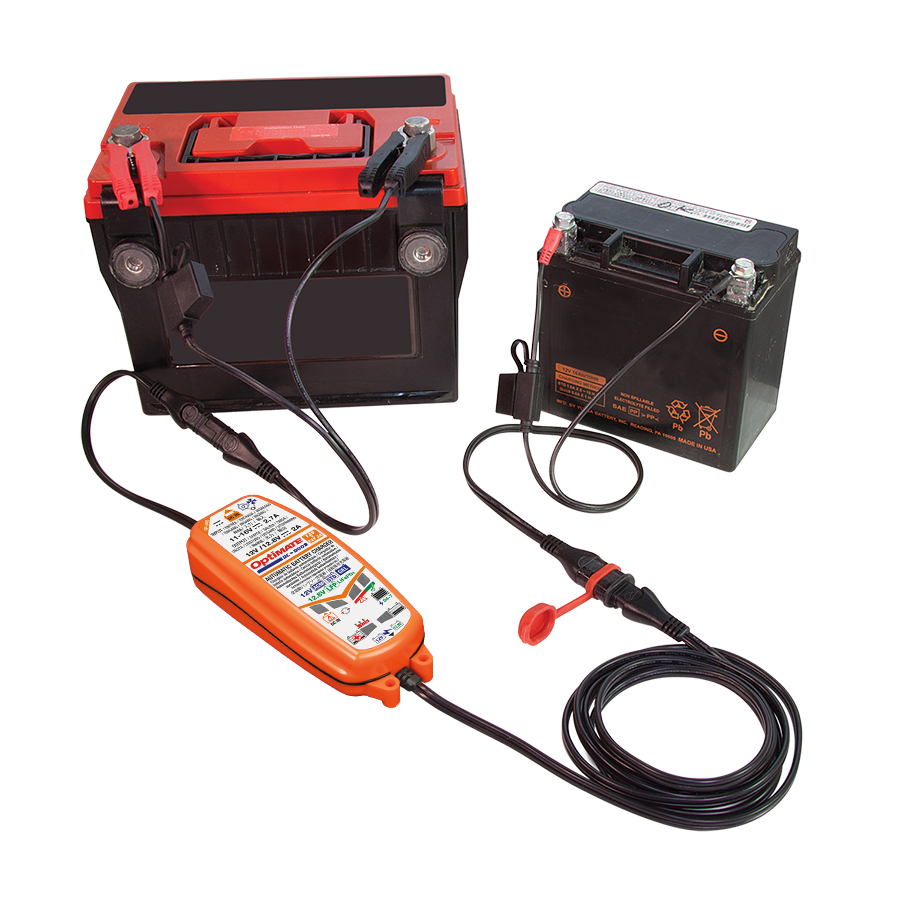 The optimate 1 duo adapts automatically to the connected battery type: Lithium or standard.