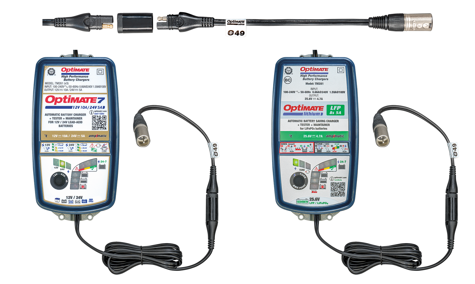 Prepare your OptiMate 24V battery charger to connect to your medical equipment with our O-49 xlr plug