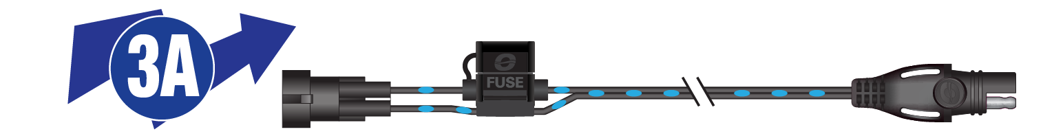 The Euro 5 cable has a protected 7.5A ATO fuse.