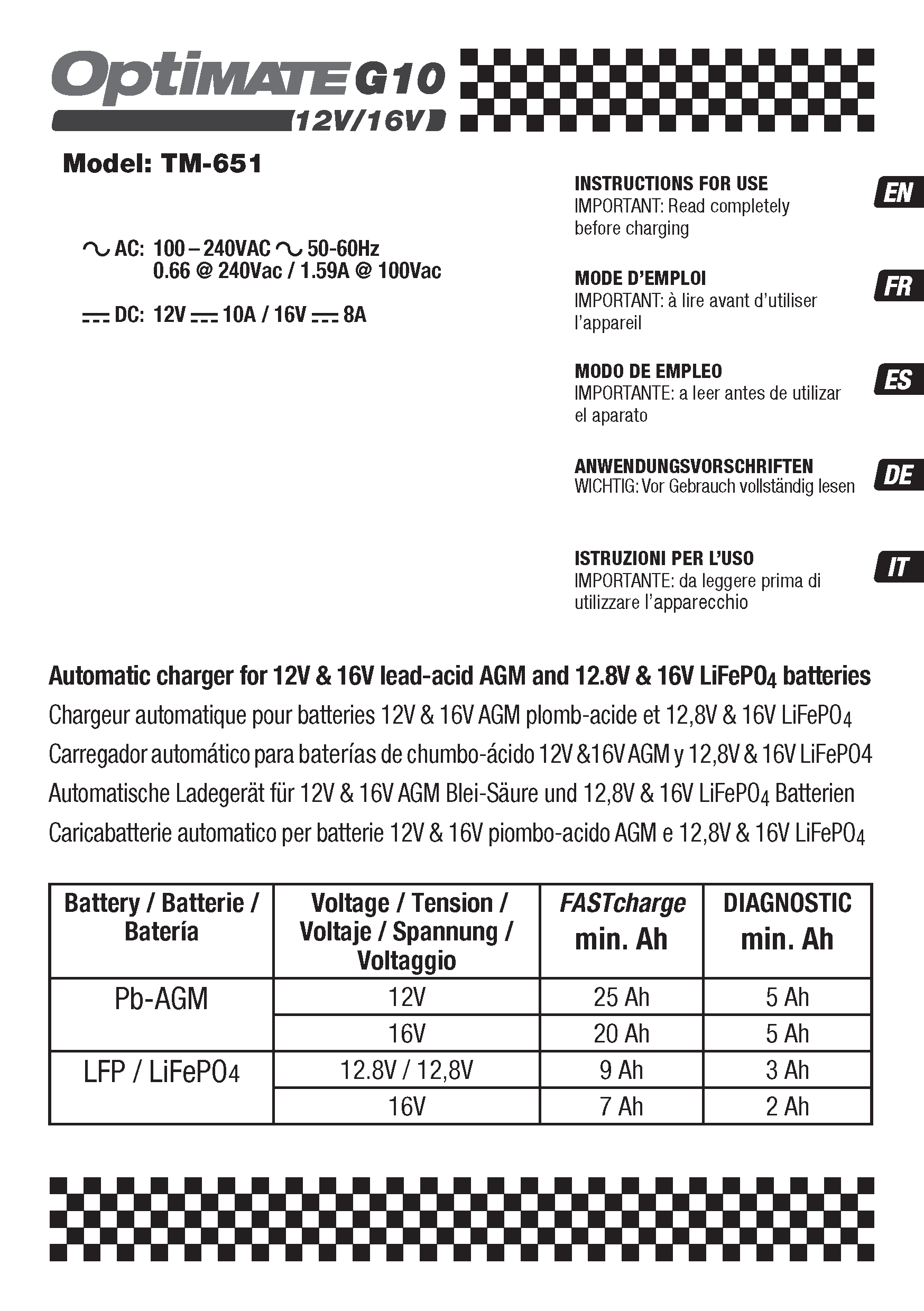 optimate pro 1 duo instructions